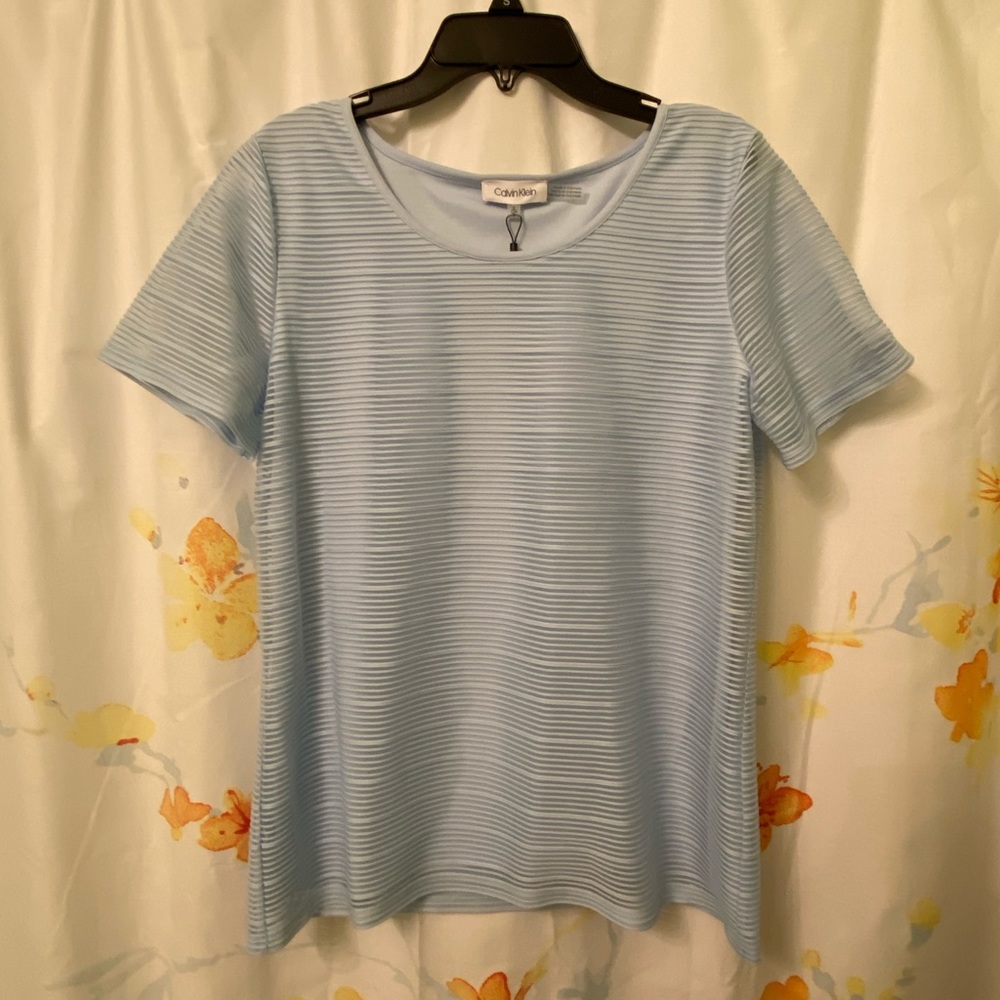Calvin Klein Sky Blue Ribbed Shirt